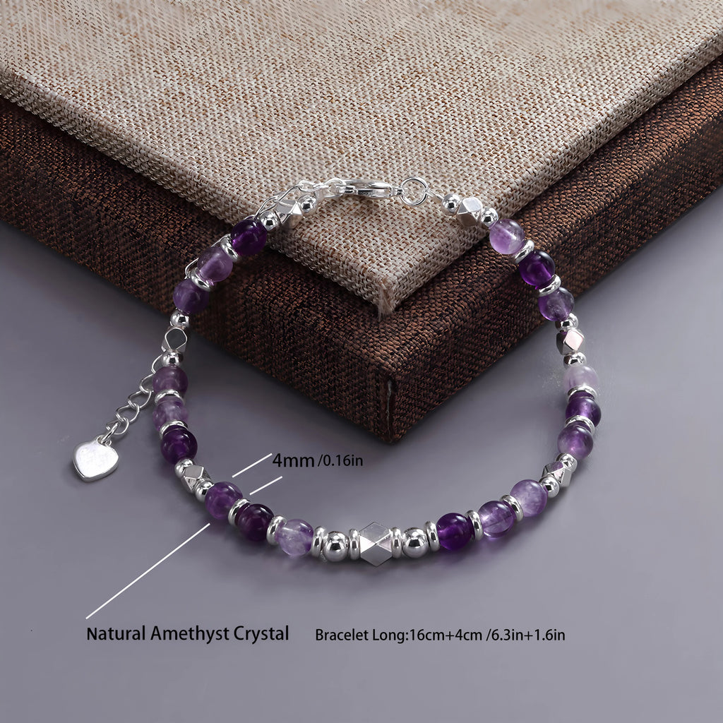 Feines Amethyst Armband mit Herzanhänger