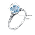 Ring mit Aquamarin aus 925er Silber mit ovalem Solitärstein
