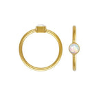 14K vergoldeter Opal Ring mit runder Zargenfassung