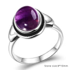 Schlichter Amethyst Ring aus 925er Silber mit ovalem Cabochon