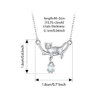 Mondstein Kette aus 925er Silber mit Katzenmotiv