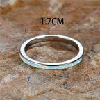 Schmaler blauer Opal Ring mit Einlage