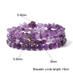 Mehrreihiges Amethyst Armband mit Splittersteinen und Perlen