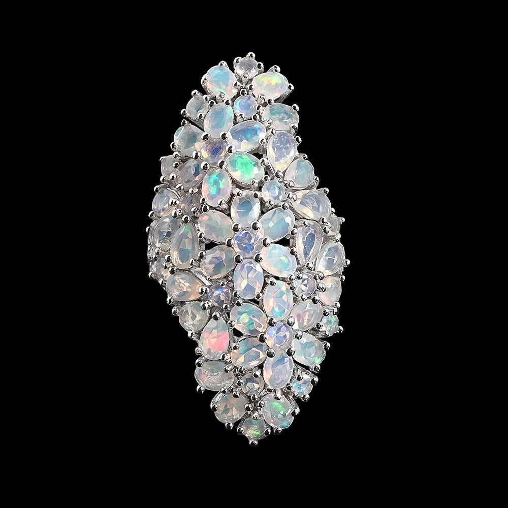 Opal Ring aus 925er Silber mit vollflächigem Opalbesatz