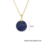 Lapislazuli Anhänger Gold mit rundem Edelstein an Gliederkette