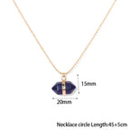 Lapislazuli Kette mit sechseckigem Steinanhänger in Gold