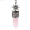 Rosenquarz Kette mit Sternornament-Anhänger