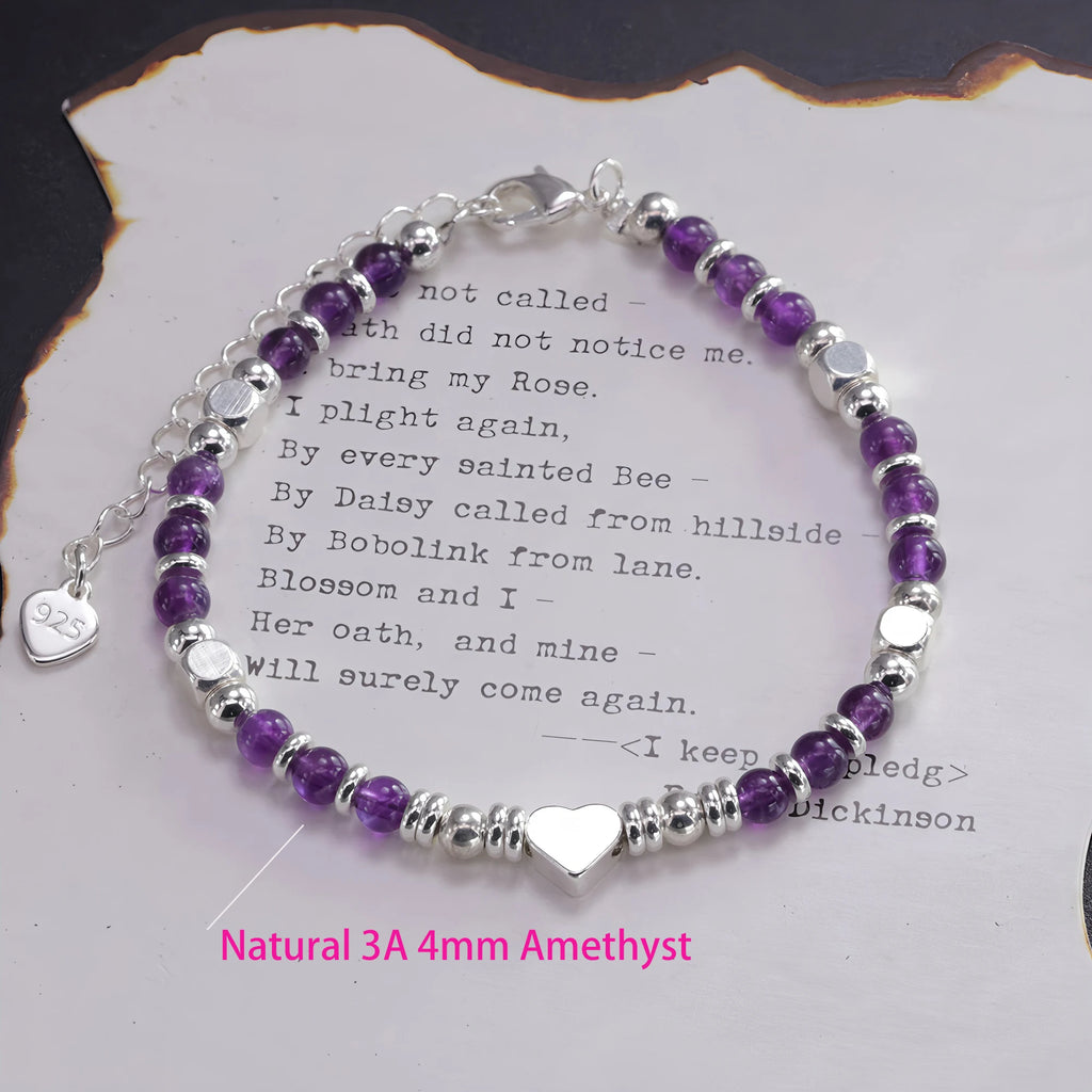 Amethyst Armband mit Herzmotiv