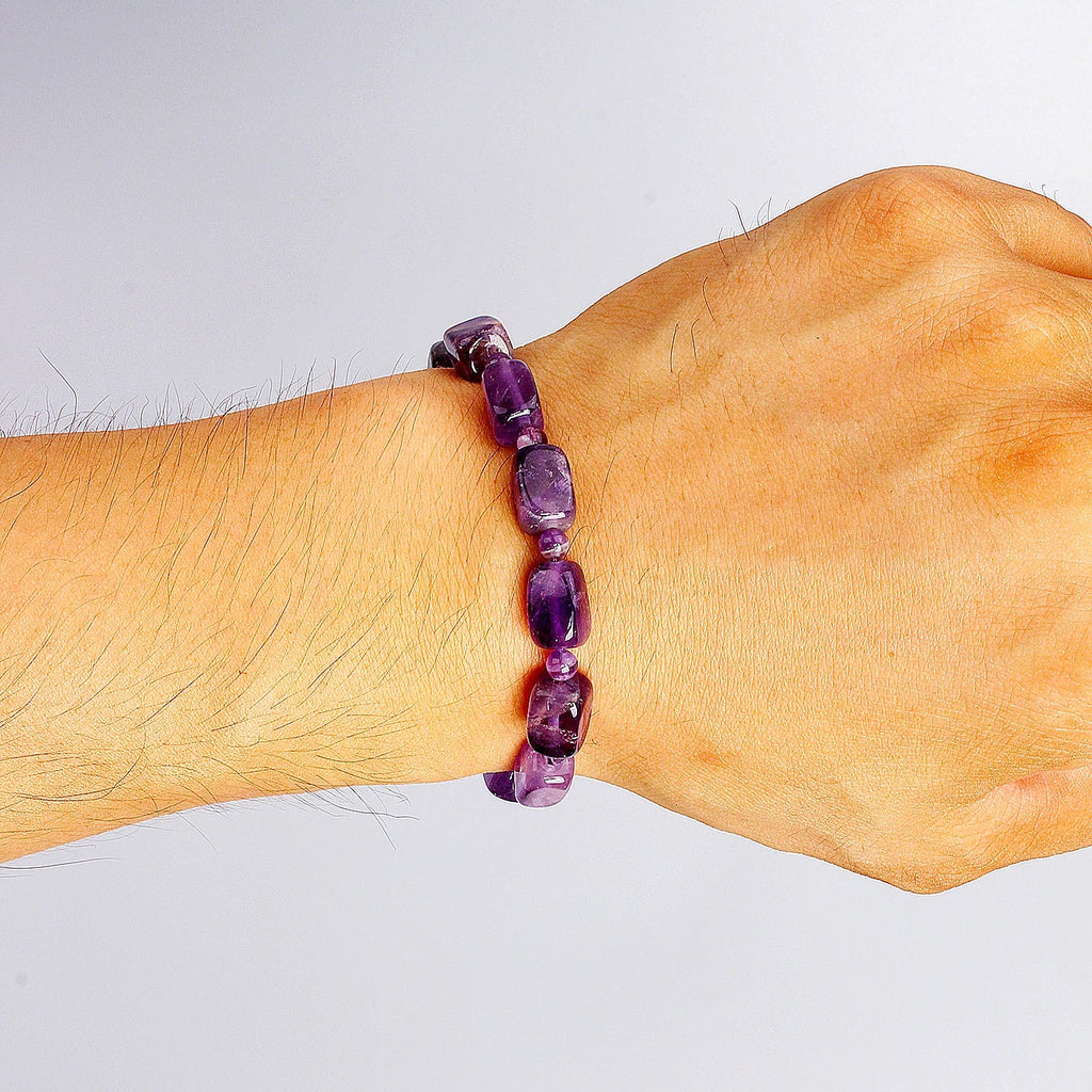 Amethyst Armband mit Natursteinperlen