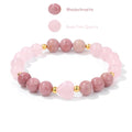 Rosenquarz Rhodochrosit Armband mit Herzstein