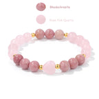 Rosenquarz Rhodochrosit Armband mit Herzstein