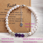 Mondstein Amethyst Armband mit Muschelperlen