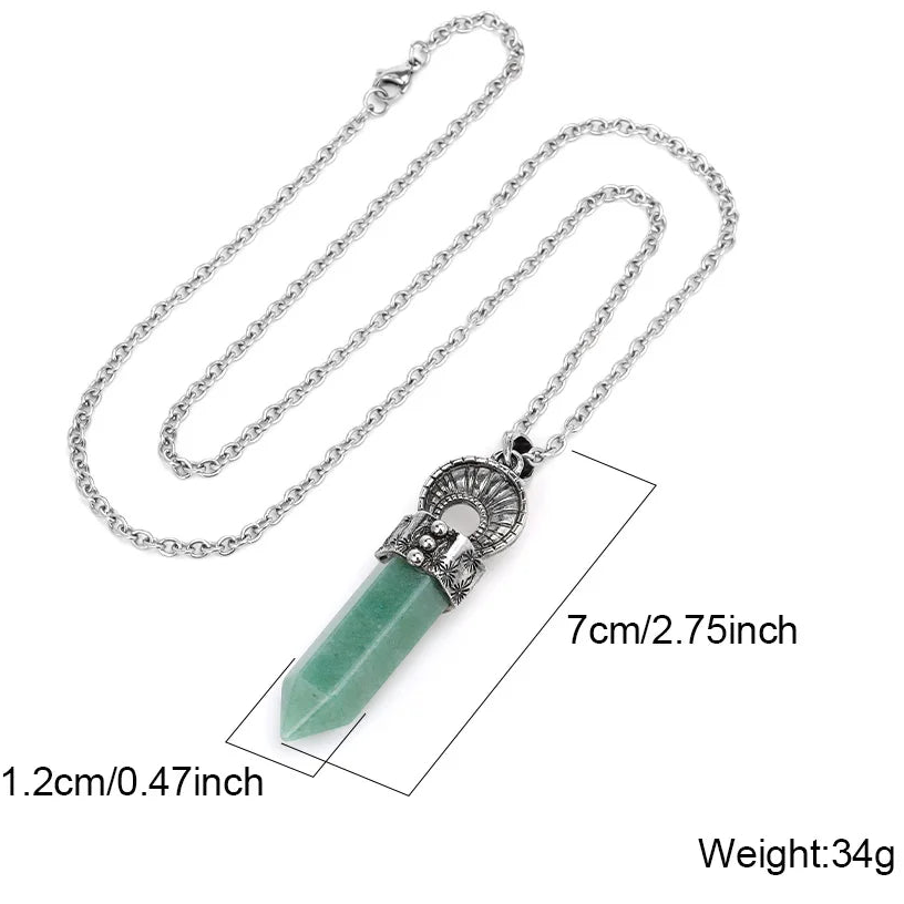 Rosenquarz Kette mit rundem Ornamentanhänger