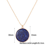 Lapislazuli Kette mit großem rundem Anhänger in Gold