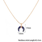 Lapislazuli Halskette Gold mit Mondsichel Anhänger