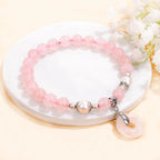 Rosenquarz Perlenarmband mit Donut