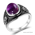 Amethyst Ring aus 925er Silber mit Sonnenornamenten