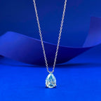 Aquamarin Kette aus 925er Silber mit tropfenförmigem Solitäranhänger