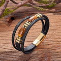 Mehrreihiges Tigerauge Lederarmband