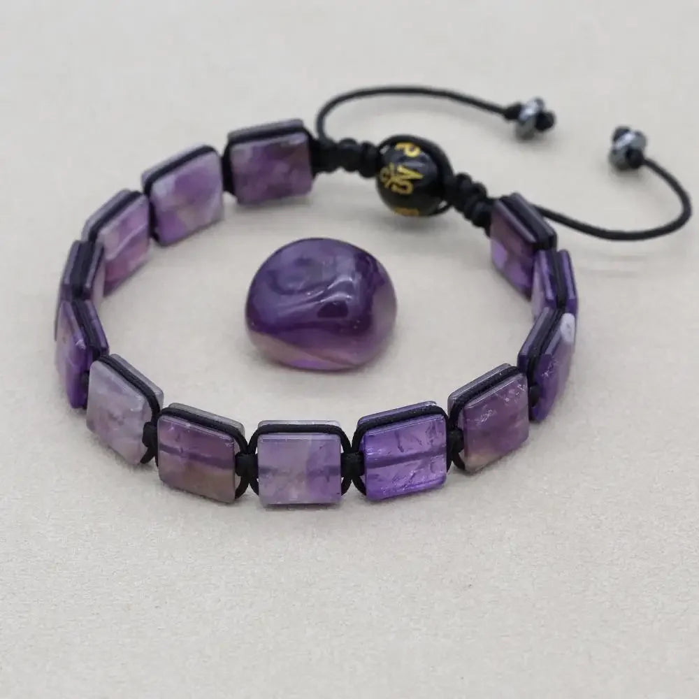 Amethyst Armband mit quadratischen Steinen