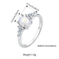 Mondstein Ring aus 925er Silber mit seitlichen Tropfensteinen