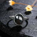 Feiner Onyx Ring aus 925er Silber mit ovalem Cabochon