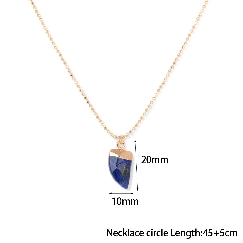 Lapislazuli Kette Gold mit spitz zulaufendem Edelstein Anhänger