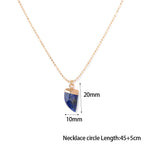 Lapislazuli Kette Gold mit spitz zulaufendem Edelstein Anhänger