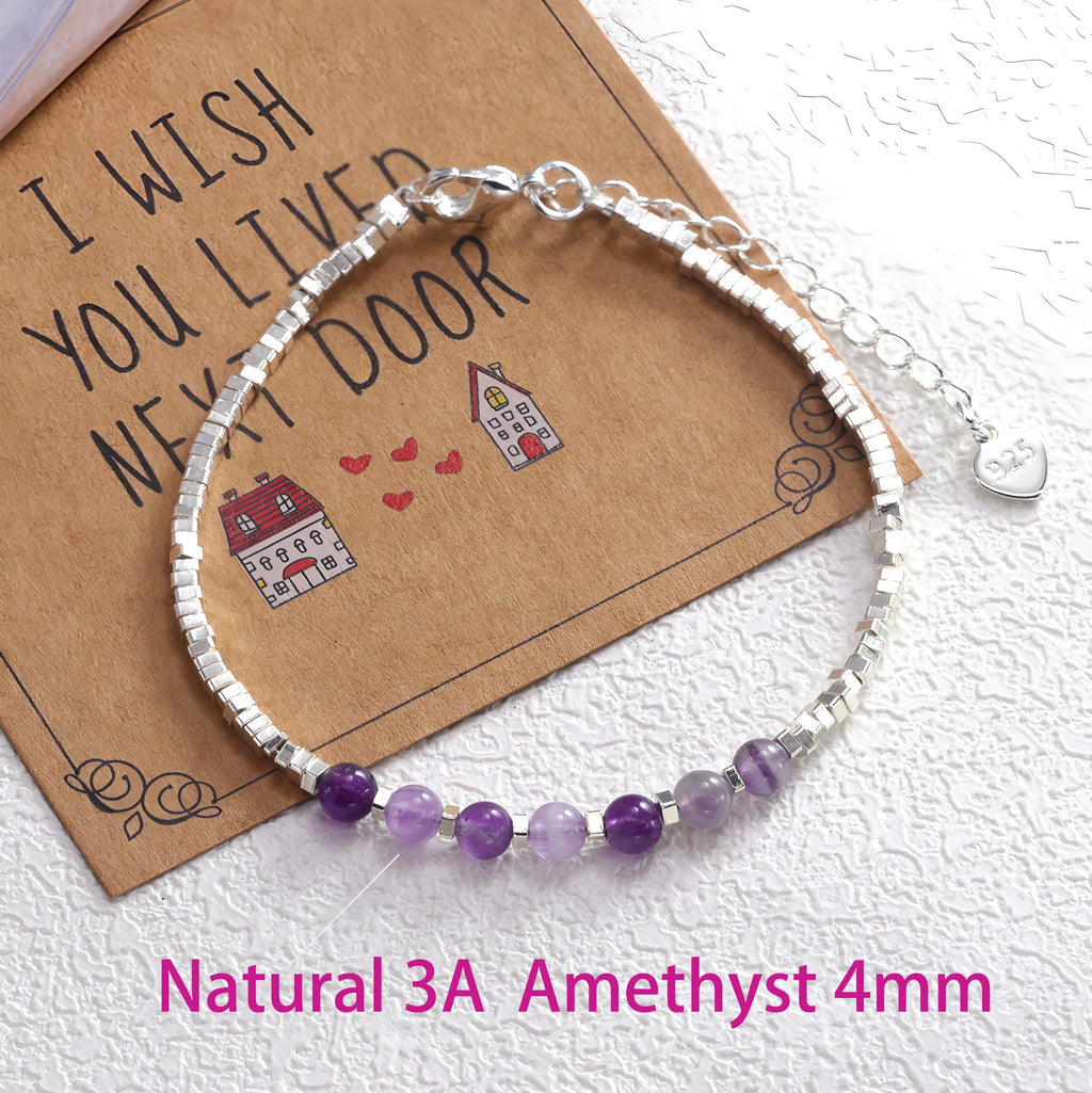 Filigranes Amethyst Armband mit Würfelperlen