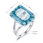 Aquamarin Ring mit großem rechteckigem Stein
