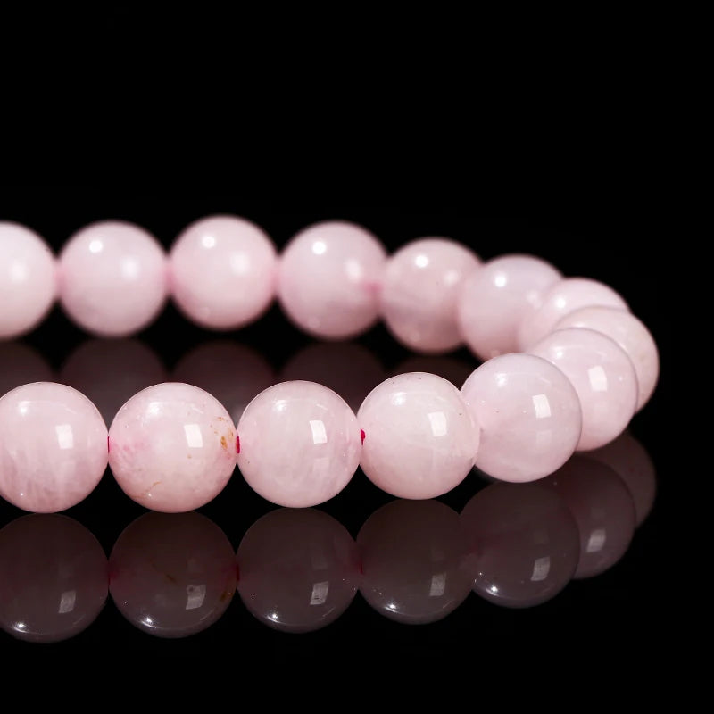 Rosenquarz Perlenarmband mit großen Rundperlen