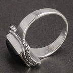 Onyx Siegelring aus massivem 925er Silber mit rechteckigem Cabochon