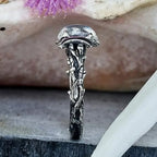 Mondstein Ring mit dreifachem Mondsichel Motiv
