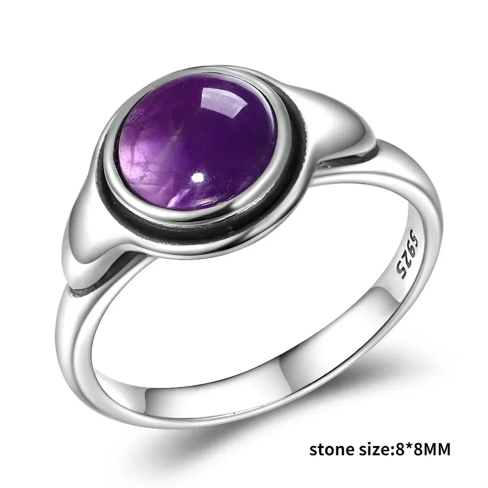 Minimalistischer Amethyst Ring aus 925er Silber