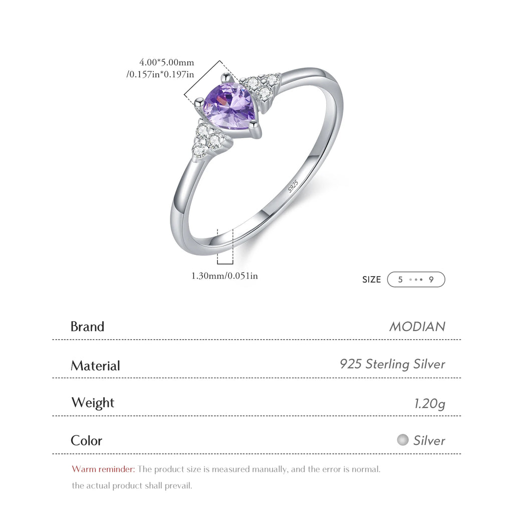 Amethyst Ring aus 925er Silber mit herzförmigem Stein und Ziersteinen