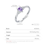 Amethyst Ring aus 925er Silber mit herzförmigem Stein und Ziersteinen