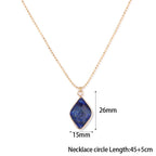 Lapislazuli Kette Gold mit rautenförmigem Steinanhänger