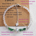 Mondstein Armband mit grünem und weißem Achat
