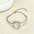 Mondstein Armband aus 925er Silber mit ovalem Mittelstein