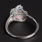 Opal Ring aus 925er Silber mit drei tropfenförmigen Steinen