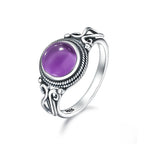 Filigraner Amethyst Ring aus 925er Silber mit Herzornamenten
