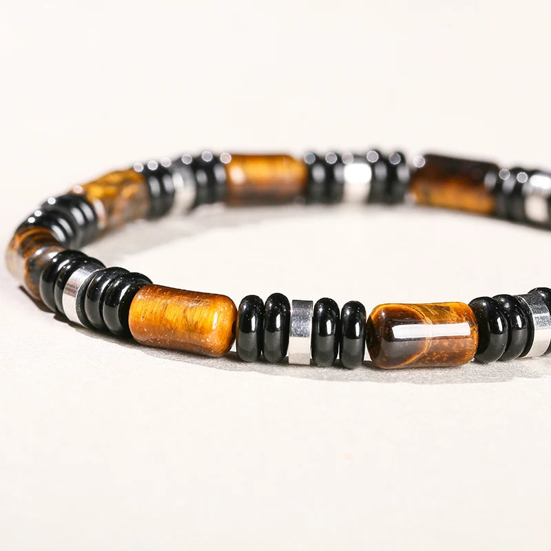 Feines Tigerauge Armband mit Zylinderperlen