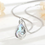 Mondstein Kette aus 925er Silber mit Drachenanhänger