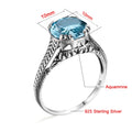 Vintage Aquamarin Ring mit ovalem Stein und Zackenfassung