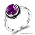 Amethyst Ring aus 925er Silber mit gezacktem Rahmen