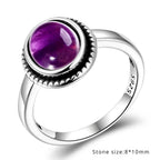 Amethyst Ring aus 925er Silber mit gezacktem Rahmen