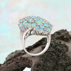 Opal Ring aus 925er Silber mit vollflächigem Opalbesatz