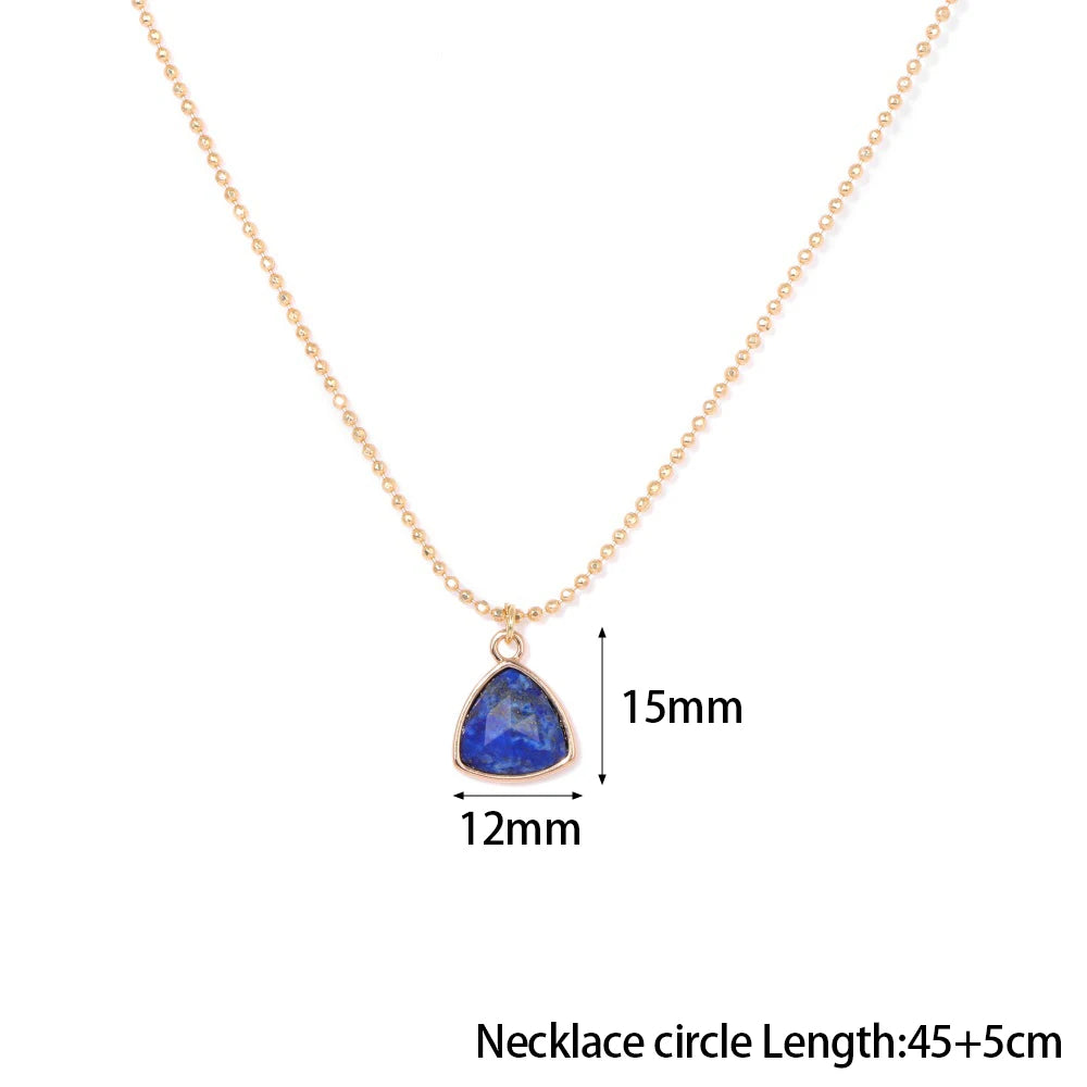 Lapislazuli Kette Gold mit kleinem dreieckigem Anhänger