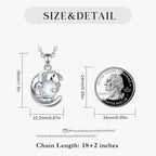 Mondstein Kette aus 925er Silber mit schlafender Katze