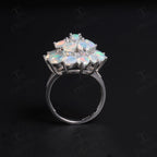 Opal Ring aus 925er Silber mit vielen ovalen Steinen